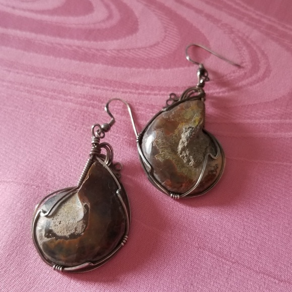 Real fossil ammonites & sterling earrings! - Picture 3 of 3